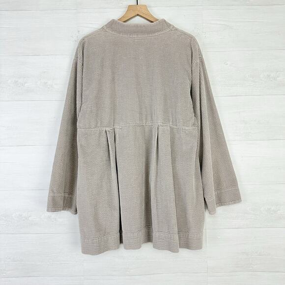 J.Jill Womens XL Corduroy Button Up Jacket Shacket Taupe Pockets Utility Chore - Picture 6 of 15